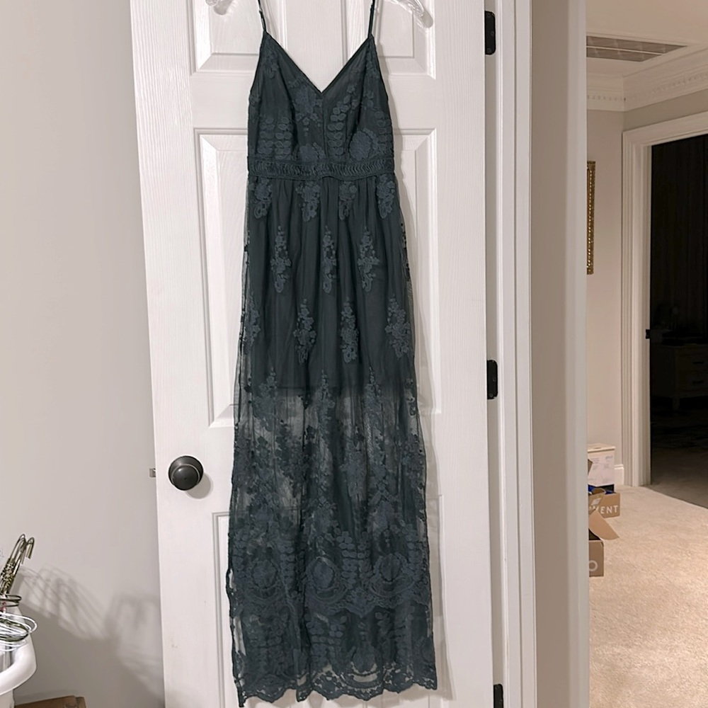 Altar’s State spagh strap v-neck maxi dress, NWT, XS, Green